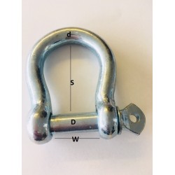 Bow Shackle with Screwed Collar Pin - Electro Galvanised