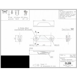 CL259 Clam Cleat Racing Fine Line (Port)