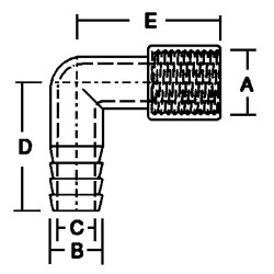 Forespar Union Right Angle 3/4" BSPM