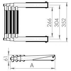 Telescopic 4 Step Boat Ladder [AISI316 Stainless Steel]