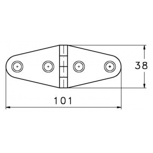 Stainless Steel strap hinge 101mm x 38mm