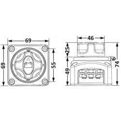 Battery Switch for Dual Battery Installation - 12/24V