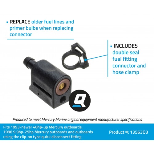 Quicksilver Mercury/Mariner Quick Disconnect Fuel Connector - 5/16" I.D. Hose - Engine End