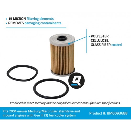 Quicksilver Water Separating Fuel Filter Element: 35-8M0093688