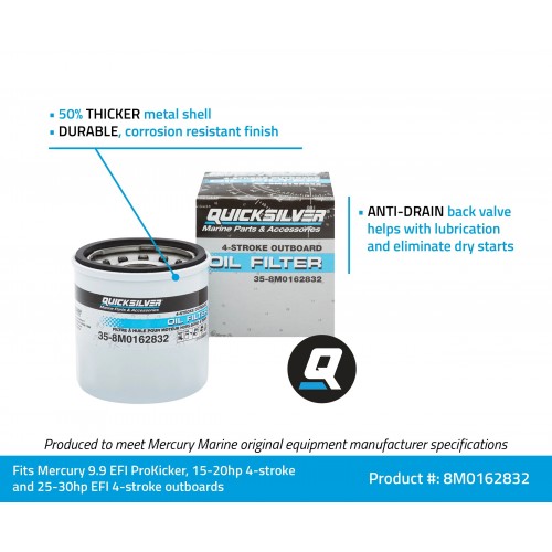 Quicksilver / Mercury 4-stroke Outboard Oil Filter: 35-822626Q03 > 35-8M0162832