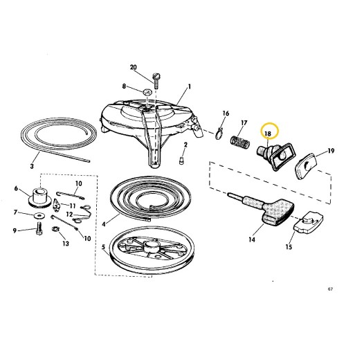 0204911 OMC BRP Evinrude / Johnson Handle Support Grommet