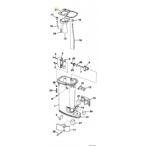 0325721 OMC BRP Evinrude/Johnson Cylinder & Crankcase to Lower Engine Gasket 0325721 OMC BRP Evinrude/Johnson Cylinder & Crankcase to Lower Engine Gasket