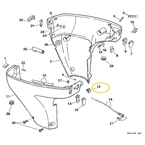 0336255 OMC BRP Evinrude/Johnson Shift Rod Grommet