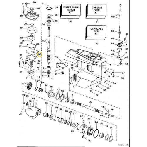 0336530 OMC BRP Evinrude / Johnson Water Pump Plate Gasket 
