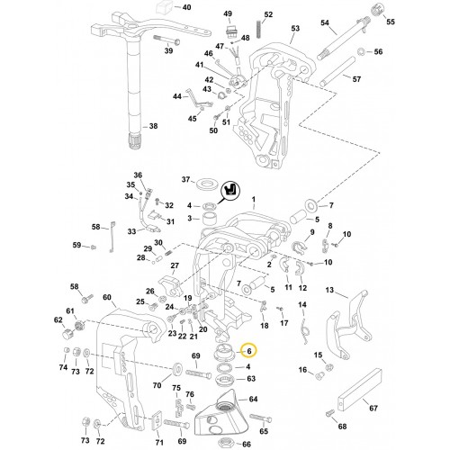 0336819 BRP Evinrude E-TEC Lower Pivot Shaft Bushing