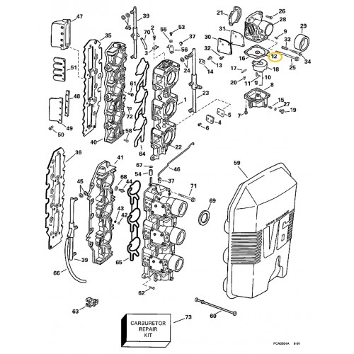 0343512 OMC BRP Evinrude/Johnson Carburettor Nozzle Gasket