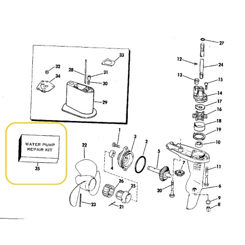 0387362 OMC BRP Cobra Evinrude Johnson Water Pump Repair Kit