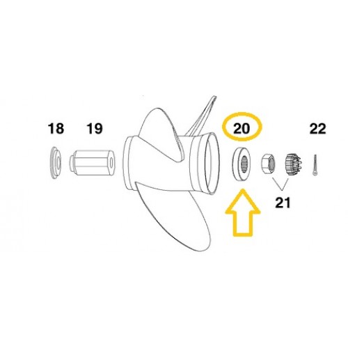 0765392 BRP Evinrude E-TEC Propeller Nut Spacer