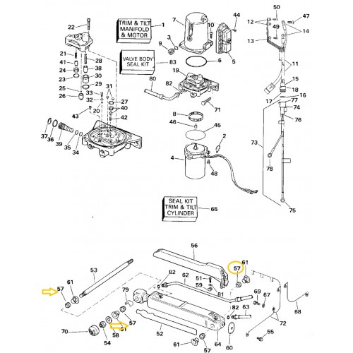 3853424 OMC BRP Evinrude / Johnson Pivot Pin Grommet 