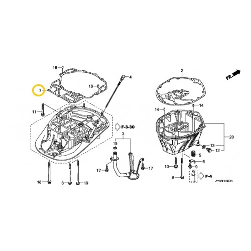 23172-ZY9-003 Honda Mount Oil Case Gasket