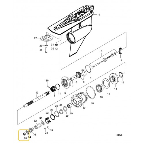 11-52707Q1 Quicksilver Mercury / Mercruiser Propeller Nut & Tab Washer Kit
