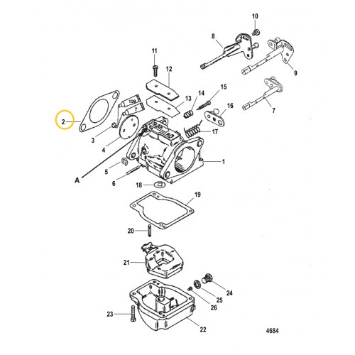 27-151724 Mercury / Mariner Carburettor Manifold Gasket
