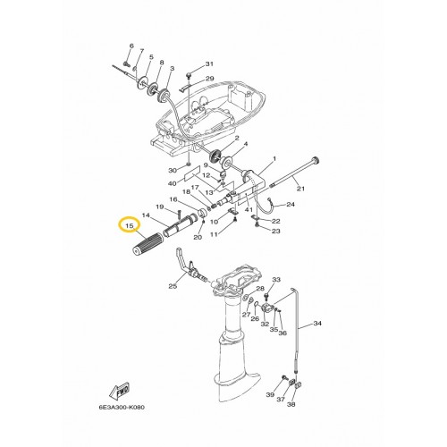 6E0-42177-00 Yamaha Tiller Control Rubber Handle