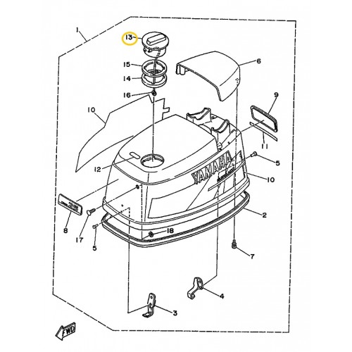 6H1-2177H-02 Yamaha Fuel Disk Cap