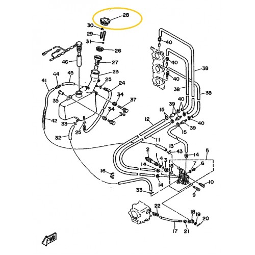 6H4-21770-00 Yamaha Oil Tank Cap Assembly