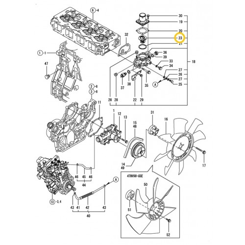 121850-49810 > 121850-49811 Yanmar Thermostat