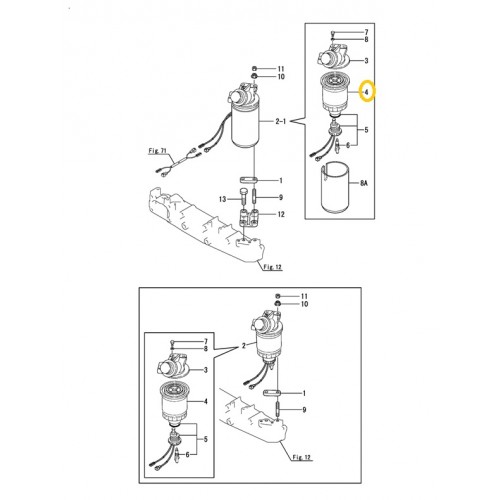 121857-55710 Yanmar Fuel Filter Strainer