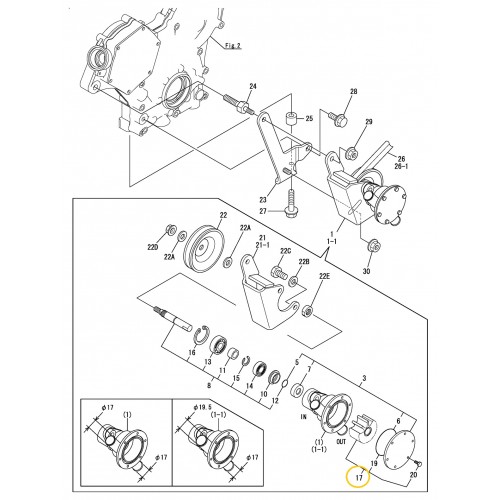 128990-42570 Yanmar Impeller Kit (YM Series) 128990-42570 Yanmar Impeller Kit (YM Series)