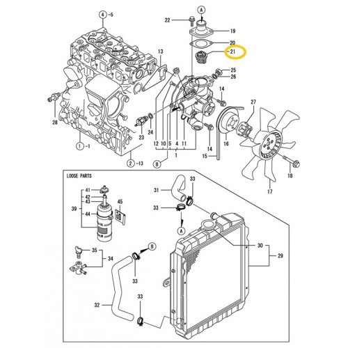 129350-49800 Yanmar Thermostat