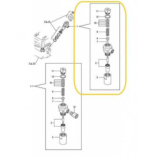 728170-53100 Yanmar Fuel Injector Valve Assembly (GM Series)