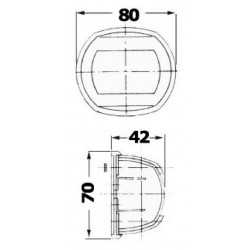 Compact 112.5° LED navigation light - 12V 0.8W - Starboard / Port 