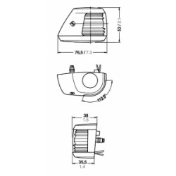 Aqua Signal Series 20 Starboard Navigation Light - 12V - Side Mount