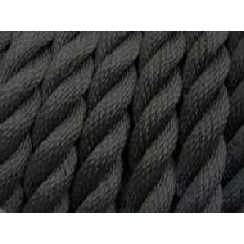 6mm 3-strand twisted polyester mooring rope [Black]