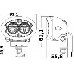 Heavy Duty LED Roll Bar Adjustable Light 2x3W 12/24V