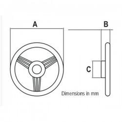 Ultraflex V57 Stainless Steel Steering Wheel With Soft Grip 350mm