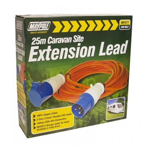 Maypole 230V 25M Caravan Site Extension Lead