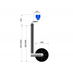 Maypole 34MM Telescopic Jockey Wheel 